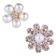 thumbnail image 1 of 2 piezas de ramillete de boda para mujer, broche de hoja de flor elegante con perlas de cristal para mujer, novia, 1 of 5