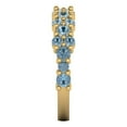 thumbnail image 4 of 0.98 ctw Wedding Band for Women - 14K Yellow Gold Simulated Blue Diamond Stackable Eternity Ring, 4 of 6
