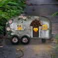 thumbnail image 3 of Exhart Solar Silver Camping Trailer Garden Statue, 6 inch, Resin, 3 of 8