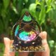 thumbnail image 3 of Torre de energía de pegamento de piedra triturada de loto de cristal natural de joyería tridimensional (6 cm), 3 of 5