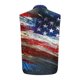 thumbnail image 3 of Camisas de Cuello para Hombres, Moda Casual Día de la Independencia Imprimir Turndown Bolsillos sin Mangas Tanque Deportivo, 3 of 5