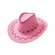 thumbnail image 5 of Sombrero de vaquero de gamuza estilo occidental con tres ojales en cada lado Clásico versátil Rosa, 5 of 8