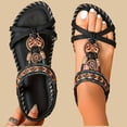 thumbnail image 3 of Xucatan Women's Beaded Bohemian Sandals, Woven Strap Flat Slides with Rhinestone Pendant, Open Toe Ethnic Beach Shoes, Versatile Summer Footwear Gift, 3 of 6