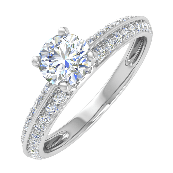 0.45 Carat Prong Set Solitaire Diamond Engagement Ring Band in 14K White Gold (Ring Size 10.25)