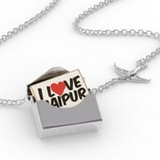 Locket Necklace I Love Jaipur in a silver Envelope Neonblond