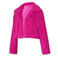 thumbnail image 6 of Faux Fur Coat for Women Usmixi Winter Cropped Coats for Women Warm Thickened Cozy Fluffy Fleece Jacket Casual Solid Ladies Long Sleeve Lapel Fuzzy Furry Outwear 2025 Jacket Holiday, 6 of 7