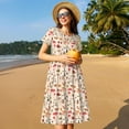 thumbnail image 4 of Vsdgher Retro Autumn Mushrooms for Womens Summer 2025 Casual Midi Maxi Dresses Lightweight Short Sleeve Round Neck Beach Dress -XX-Large, 4 of 7