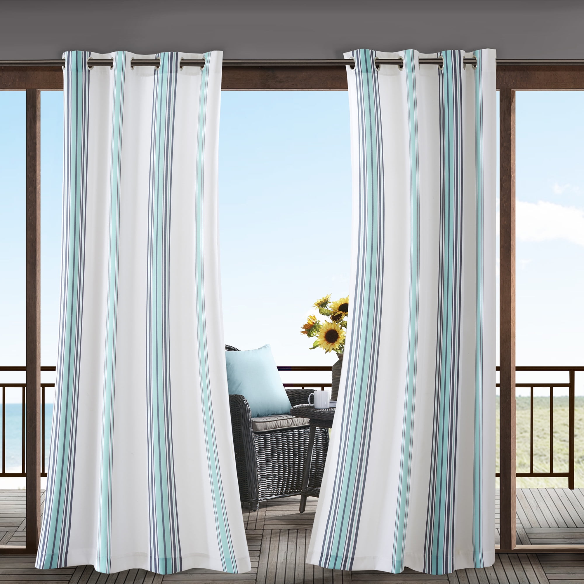 Home Essence Ventura Printed Stripe 3M Scotchgard Outdoor Panel