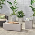 thumbnail image 1 of Christopher Knight Home 305215 Nicola Outdoor 40 Inch Rectangle Fire Pit, Light Gray, 1 of 5