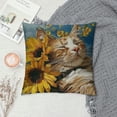thumbnail image 2 of PHYHOO  Spring Pillow Covers Orange Cat Sunflowers Throw Pillowcase Summer Home Sofa Bedroom Living Room Holiday Cushion Case Modern Decorations, 2 of 5
