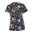 thumbnail image 2 of Green Town Scrubs for Women V-Neck Scrub Top - Print Tops, 3 Pockets, Easy Care Uniforms, 2 of 5