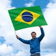 thumbnail image 5 of Portable Hand Held Flagpole with 100*150cm Brazil Flag, 160cm Stainless Steel Telescopic Flag Pole for Carrying, Football game cheering flag, 5 of 7