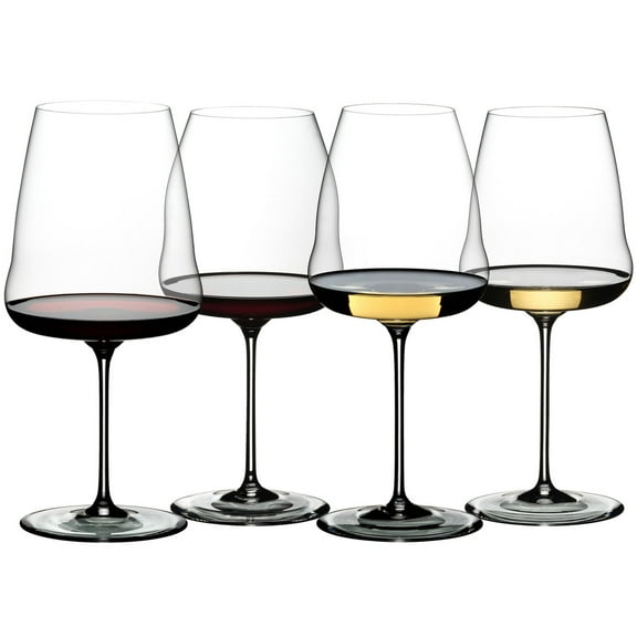 Riedel Winewings Crystal Wine Glass Set for Tasting, Dishwasher Safe (4 Glasses)