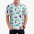 thumbnail image 4 of Vsdgher Dinosaur Print Men's Short Sleeve Stretch Polo Shirt, Moisture-Wicking Performance Polo Shirt, 4 of 8