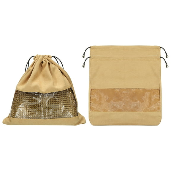 3 Pack Dust Bags for Handbags, 11.42"x11.42" Cotton Drawstring Storage Pouch, Coffee