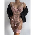 thumbnail image 4 of Europa y Estados Unidos lencería sexy sexy de encaje halter de una pieza sin espalda ahuecado ligas, 4 of 6