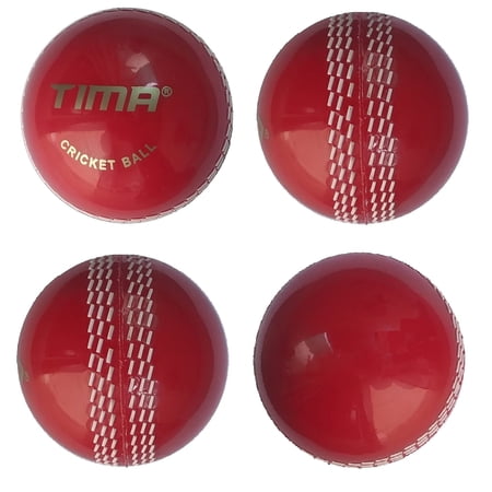 Tima Sports Fun Poly Hard Synthetic Red Cricket Ball (Red Pack Of 4)