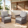 thumbnail image 2 of Bellefurn Patio Chairs Set of 2,Wicker Outdoor Furniture Chairs Set Rattan High-Back Outdoor Chairs with Cushions for Porch,Deck,Balcony,Garden, 2 of 10