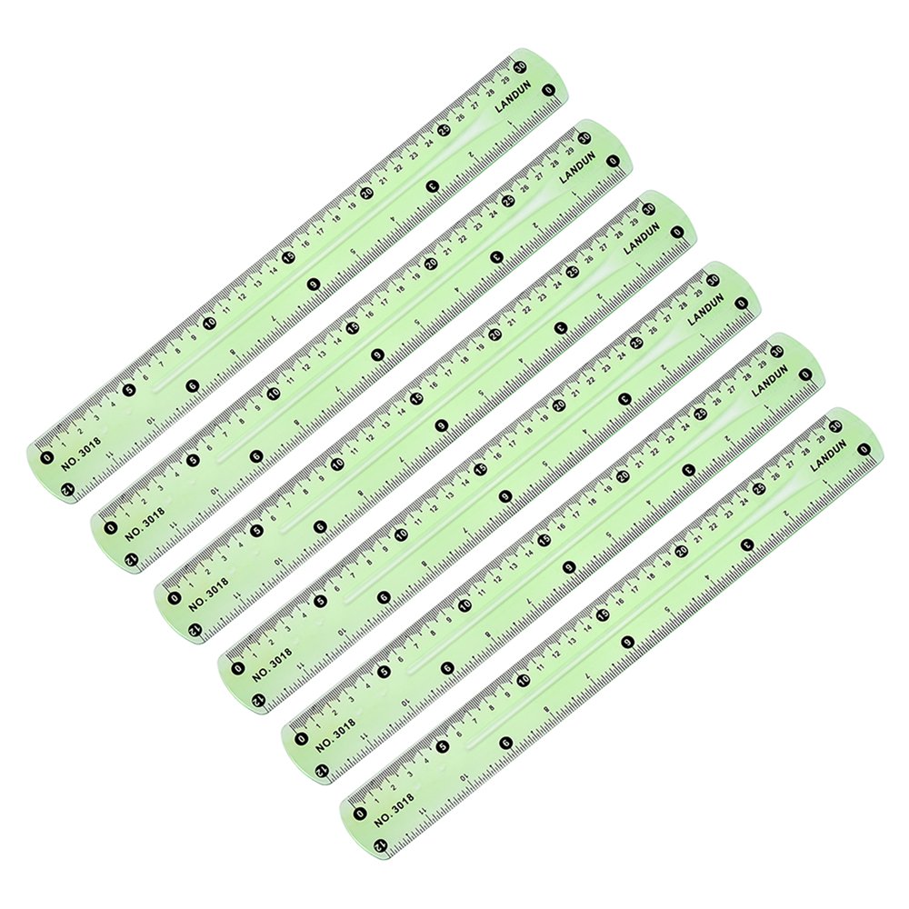 Flexible Straight Ruler 30cm 12 Inch Soft Plastic Measuring Tool 6Pcs