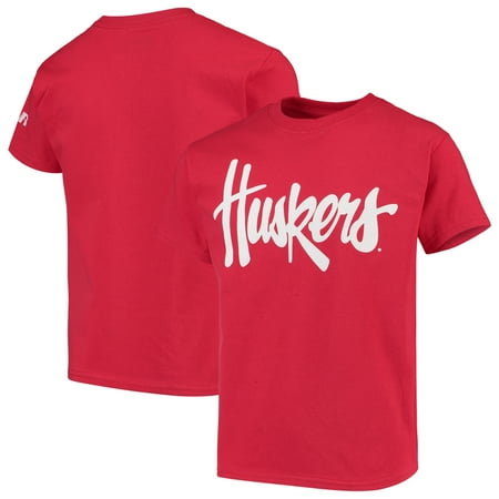 Nebraska Cornhuskers Santa - Nebraska Cornhuskers Russell Youth Oversized Graphic Crew Neck T-Shirt - Scarlet