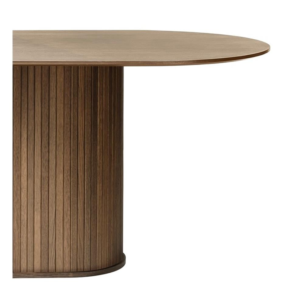 Unique Furniture Modern 71" Oval Dining Table in Smoked Oak