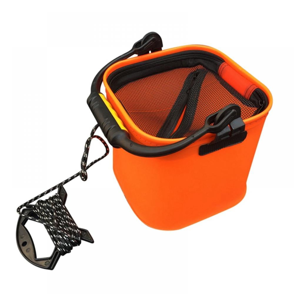 Fishing Bucket, 7.9 x 7.9 in Multifunctional Portable Folding Fishing