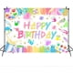 thumbnail image 5 of Fondo de cumpleaños personalizado con pintura para niños, decoración de fiesta con salpicaduras de pintura, grafiti colorido, dibujo, fotografía, pancarta de fondo (7 x 5 pies), 5 of 5