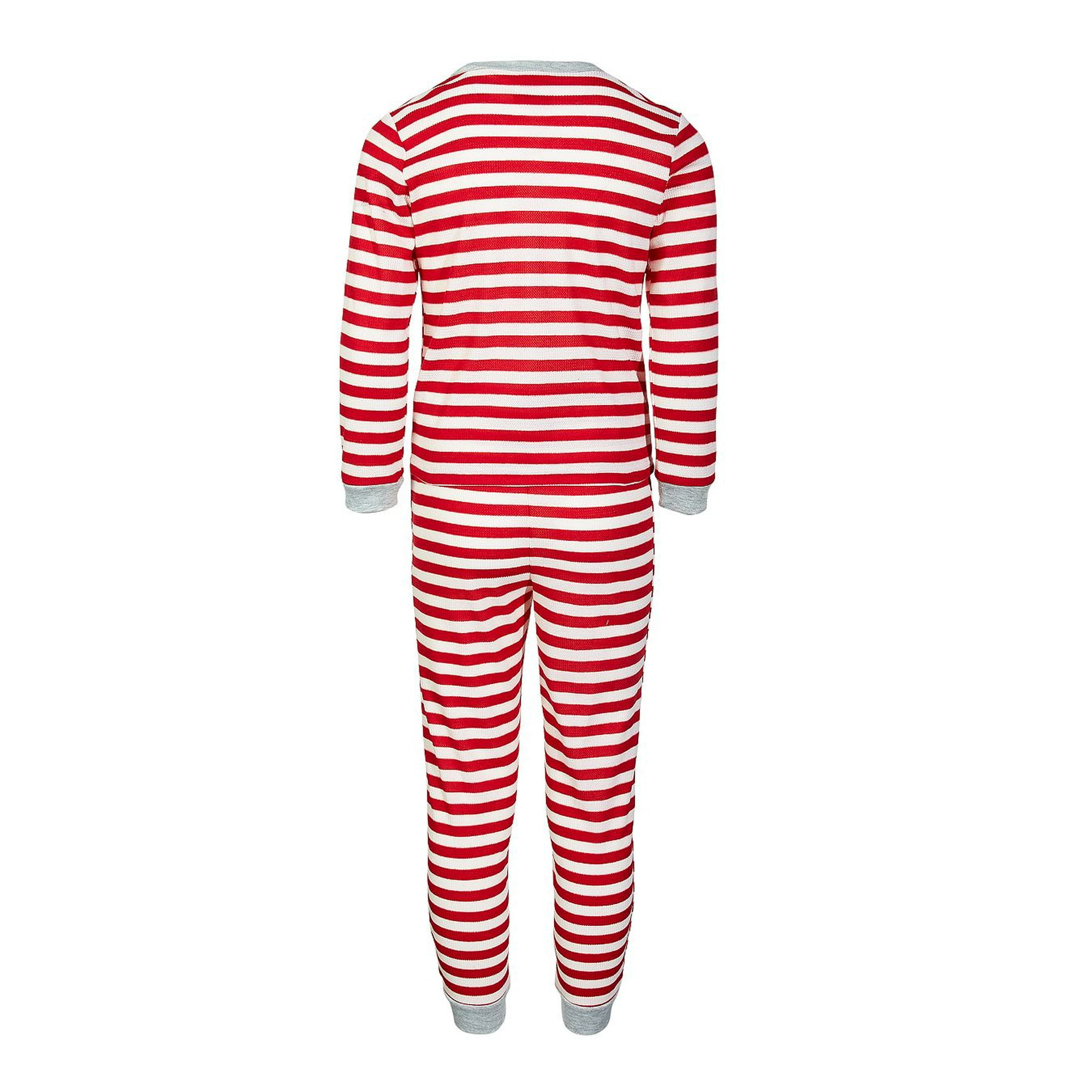 Red and white striped pajamas for family deals