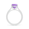 thumbnail image 2 of ANGARA Natural 2.7 Ct. Amethyst with Diamond Solitaire Ring in Sterling Silver for Women (Ring Size: 3.5), 2 of 9