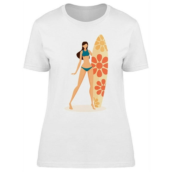 Happy Surfer Woman T-Shirt Women -Image by Shutterstock, Female Large