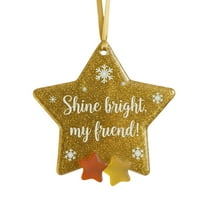Hiroekza Christmas Decorations, Friendship and Joys Sea Glass Ornaments Christmas Gifts for Kids