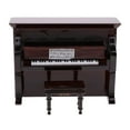 thumbnail image 2 of Dollhouse Miniatura Piano Taburete Estuche Set Instrumento 1/12 Accesorio café Zulema dollhouse piano, 2 of 8