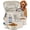 Beige, variant on Dog Travel Bag for Supplies with 2 BPA-Free Travel Bowls and 2 Food Containers, Black Paw Print