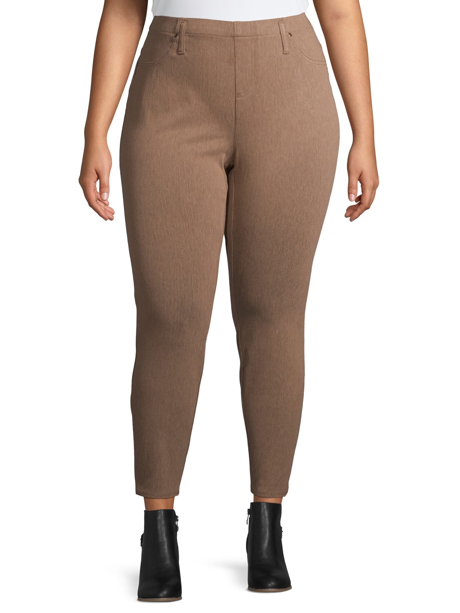 tan jeggings plus size