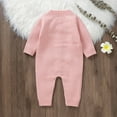 thumbnail image 3 of UAMVSH Newborn Baby Girl Sweater Infant Button Up Long Sleeve Knit Romper Cute Embroidery Crew Neck Jumpsuit Fall Winter Clothes 0-18M, 3 of 5