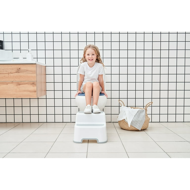 UNCLE WU Kids Helper Step Stool 2 Pack Adjustable Height Kitchen Bathroom Safety Dual Height Gray White Walmart