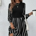 thumbnail image 4 of Vestidos De Camiseta De Manga Corta A Rayas De Verano para Mujer Vestidos Informales De Swing Aline,S, 4 of 5