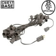 thumbnail image 2 of Novelty Lights 25 Feet C9/E17 Intermediate Base Christmas Stringer, Vintage Holiday Hanging Light String, 12" Spacing, SPT-1 20 Gauge Brown Wire, 2 of 4