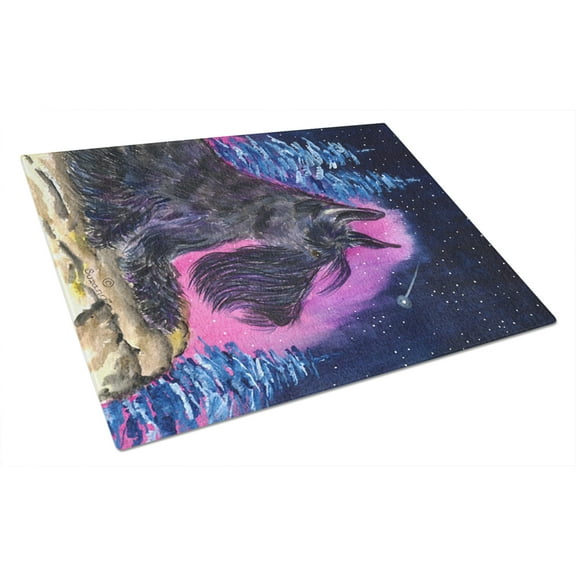 Caroline's Treasures Starry Night Scottish Terrier Glass Cutting Board Large