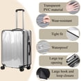 thumbnail image 7 of Aovky 3 Pieces Luggage Cover Protector, 20/24/28 inch Clear PVC Suitcase Covers for Luggage Waterproof Anti-Scratch Suitcase Covers Case Dustproof Luggage Sleeve Protector for Wheeled Suitcases, 7 of 7