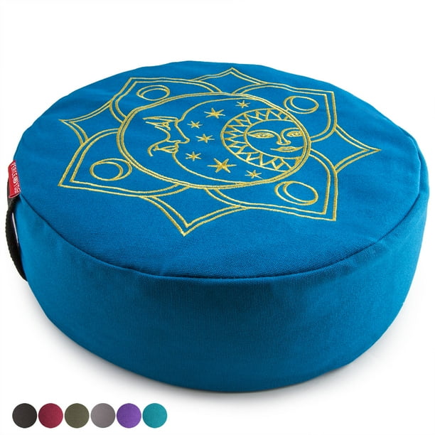 Peace Yoga Zafu Meditation Yoga Buckwheat Filled Cotton Bolster Pillow