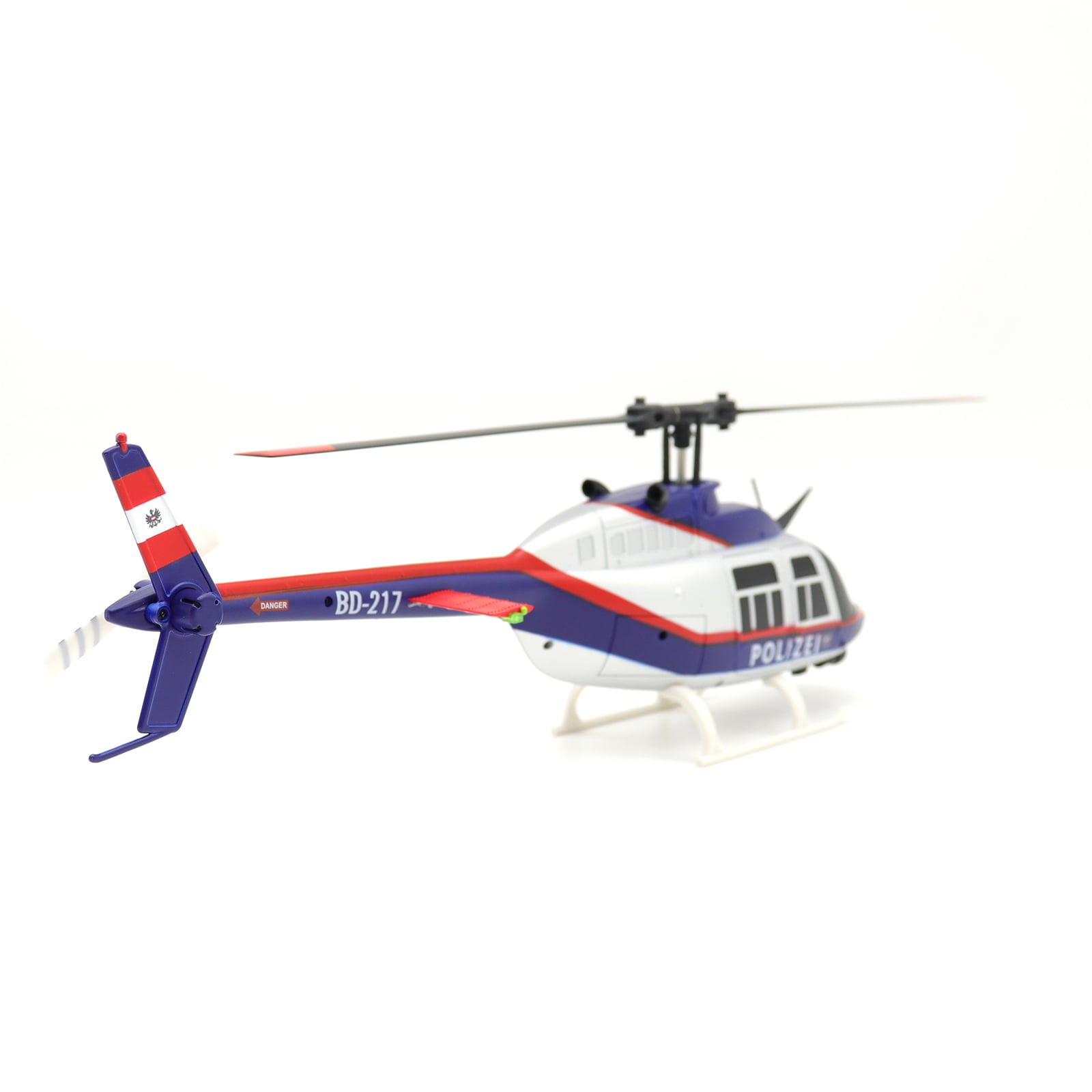 C138 Bell206 RC Helicopter, 1:33 Scale Flybarless Single-Rotor Remote Control Helicopter with 6-Axis Gyro & Optical Flow, 2.4G 6CH RC Aircraft Brushless Motor with One Click Roll Takeoff and Landing