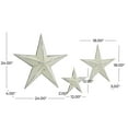 thumbnail image 3 of DecMode Cream Metal Star Wall Decor (3 Count), 3 of 10