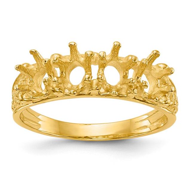 Quality Gold XMR52-4 Bague Familiale en Or Jaune 14K 4 Pierres - Taille 7