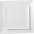 thumbnail image 2 of Crown Premium Heavy Duty Plastic Plates - Linear Squared (40 Pack) - Wedding China Like (6.5 Inch., White), 2 of 5