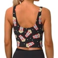 thumbnail image 3 of Haiem Popcorn Pattern Womens Sports Bra - U Neck Padded Low Impact Yoga Bra Workout Crop Top Gym Moisture-Wicking Workout Vest -Medium, 3 of 9