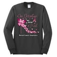 thumbnail image 2 of Wild Bobby In October We Wear Pink Diamond Heel Breast Cancer Awareness Men Long Sleeve Shirt, Charcoal, 3X-Large, 2 of 6