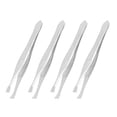 thumbnail image 3 of 12 Pcs Flat Tip Eyebrow Trimmer Tweezers Cosmetic Tool Silver Tone, 3 of 5