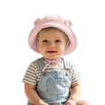 thumbnail image 6 of PureCasa Baby Summer Sun Hat for 0-3 Years Infant Boys Girls Comfortable Breathable Outdoor Hat Toddler Cotton Bucket Hats with Straps, 6 of 7