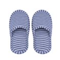 thumbnail image 3 of Travel Portable Foldable Reusable Indoor Soft Cotton Anti Slip Slipper WoMan Coffee Stripes  Slippers, 3 of 5